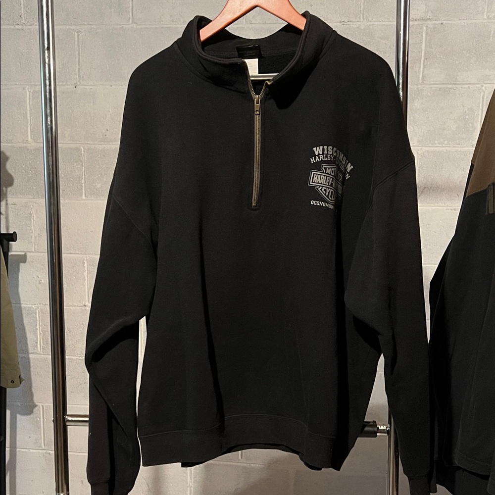 Harley-Davidson Black Zip-Up Men's Sweater